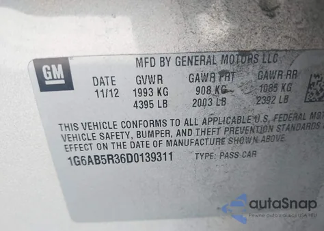 2013 Cadillac Ats Luxury из США, поврежденный, VIN 1G6AB5R36D0139311